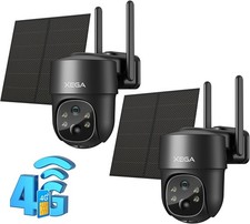 2 Pack 4G LTE Cellular Security Camera Solar With SIM Card, Outdoor