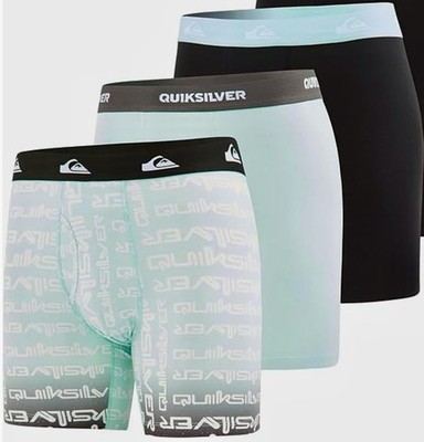 QUIKSILVER Super Soft 6 in Micro 3 Pk Mint Green Black Boxer Briefs Men S M L XL