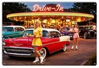 Vintage Style Metal Sign 1950s Drive In 12x18 Made USA