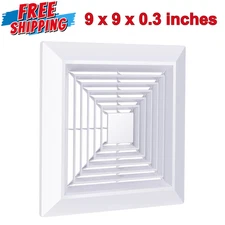Bathroom Exhaust Fan Cover White Bathroom Ceiling Fan Grille with Springs 9x9 In