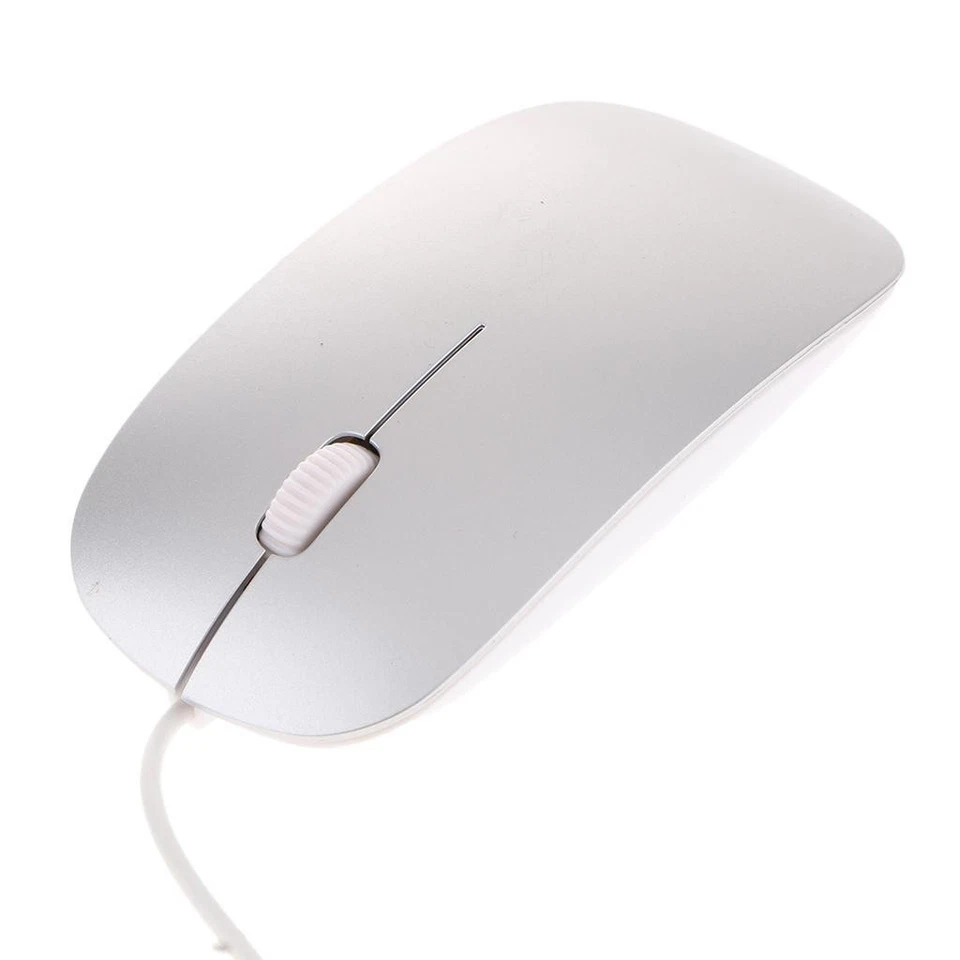 Ultra Thin Slim USB Optical Wired  For PC Laptop Windows Macbook-Silver - Image 3 of 4