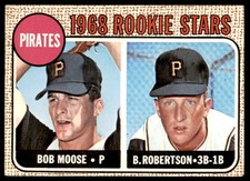 1968 Topps #36 PIRATES' Rookie Stars   Bob Moose / Bob Robertson  VGEX-EX