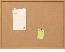 Cork Board Bulletin Board Wall Mounted Notice Pin Board for School Home Office