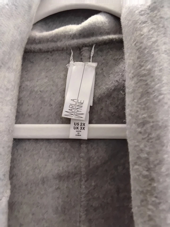 Marla Wynne Sleeveless Wool Duster Size 2X Gray — 第 2/4 张图片