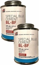 REMA TIP TOP BL-8F Special Blue Cement Can with Brush Top 8oz  Pack of 2