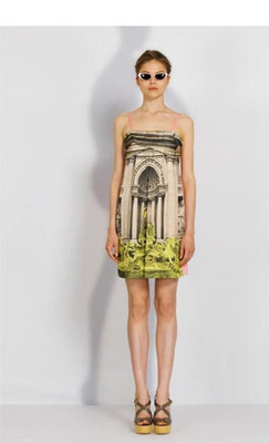 Moschino dress / Moschino sundress in artificial silk, size XS S