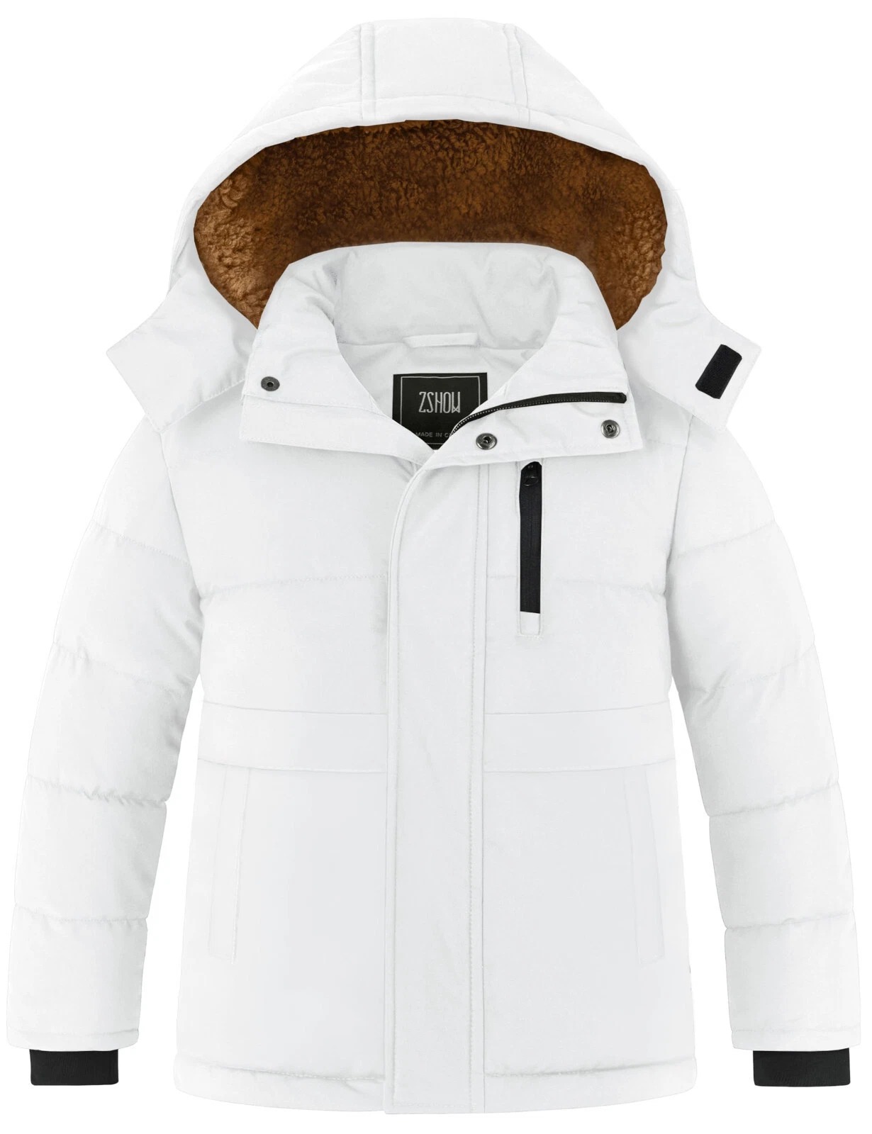 ZSHOW Boy's Warm Winter Coat Soft Fleece Jacket Water Resistant Snow Coat Hooded
