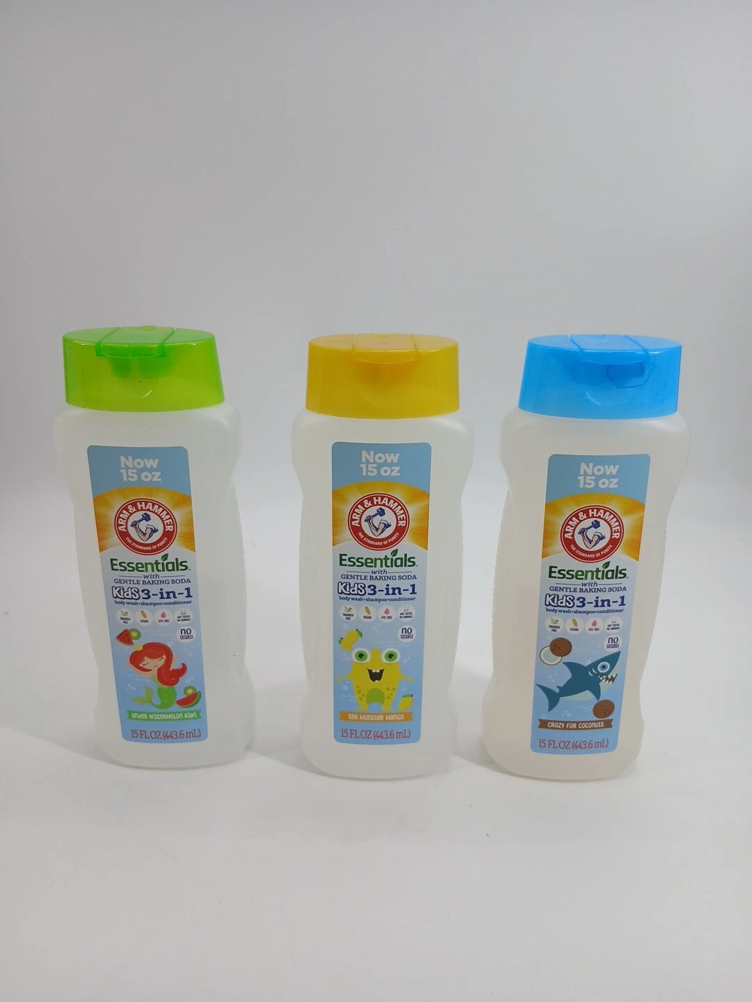 (Lot Of 3) Arm & Hammer Kids 3in 1 Body Wash Shampoo Conditioner