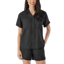 Member's Mark Women's Tencel Camp Shirt Size Large Black