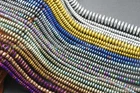 Hematite Gemstone Rondelle Spacer Beads 2mm 3mm 4mm 6mm 8mm Smooth Faceted 16"