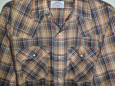 RARE vintage Navy  White Tag 70's Levi  s pearl snap button up shirt USA Medium