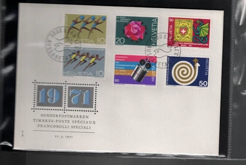 Schweiz 1971 Ersttagsbrief Jahresereignisse I, mit Sonderpostmarken