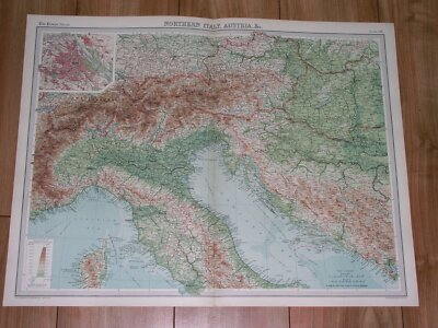 #ad 1922 MAP OF NORTHERN ITALY TUSCANY ISTRIA DALMATIA YUGOSLAVIA AUSTRIA HUNGARY $28.85