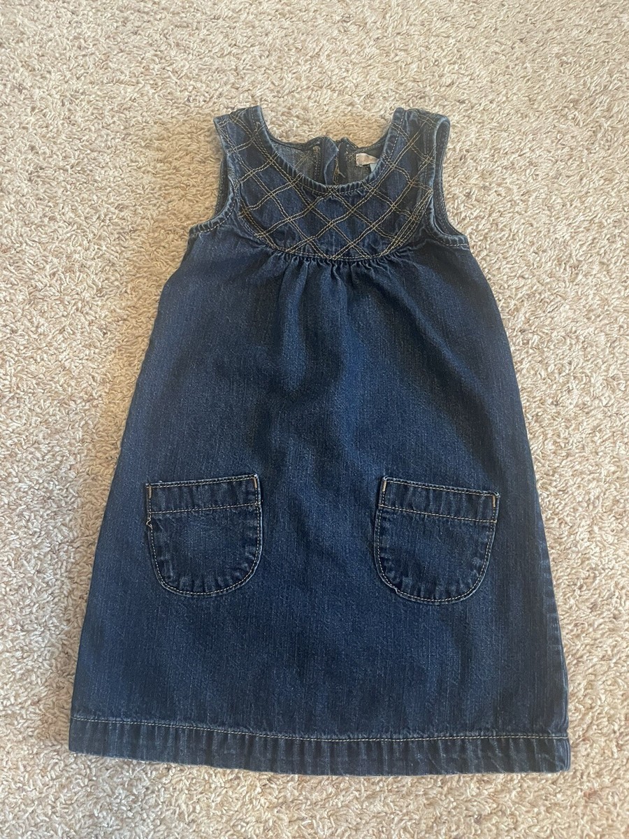 old navy girls denim dress Sleeveless Fit and Flare Button-Front Jean Dress for Girls
