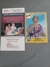 GARRY TEMPLETON 1987 Topps # 325 autographed signed card PADRES 87 JSA AUTO