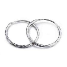 925 Silver Earrings Hoop Sleepers Earrings Diamond Cut Hoop Earrings 20mm