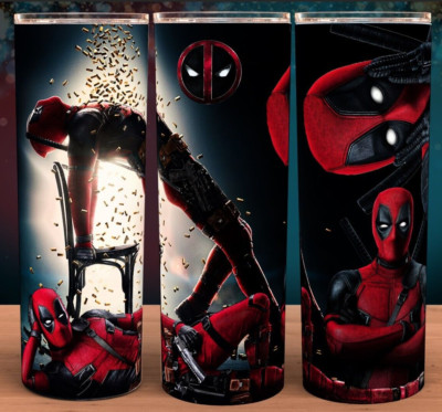 Deadpool Comic Book Super Hero Bullet Shower Cup Mug Tumbler 20oz