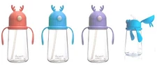 Water Bottle For Kids Children Deer shaped Animal Shape, 15.5 Oz Mixed Colors