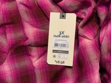DARK RED / BURGUNDY PLAID FLANNEL SLEEPSHIRT  SIZE 3X