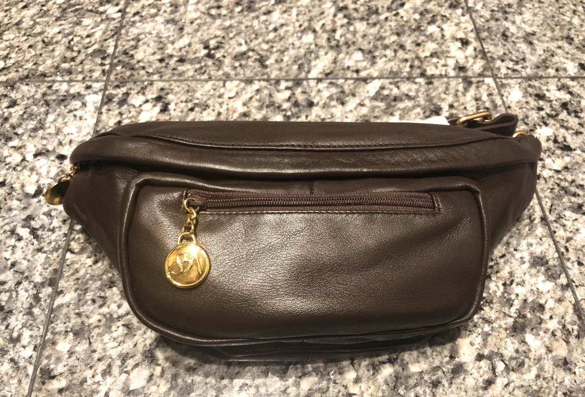 Saks Fifth Avenue Brown Leather Fanny Pack Waist Bag eBay