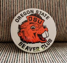  orig. 1960's-70's Oregon State Beavers **BEAVER CLUB** Sports Pin Pinback