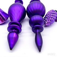 4x Vintage Christbaumschmuck Weihnachtskugeln aus Glas Handmade | Lila