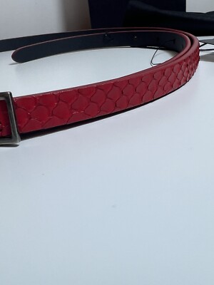 NWT! $445 YSL Saint Laurent Pitone Python Lacquer RED Cherry  display picture 3