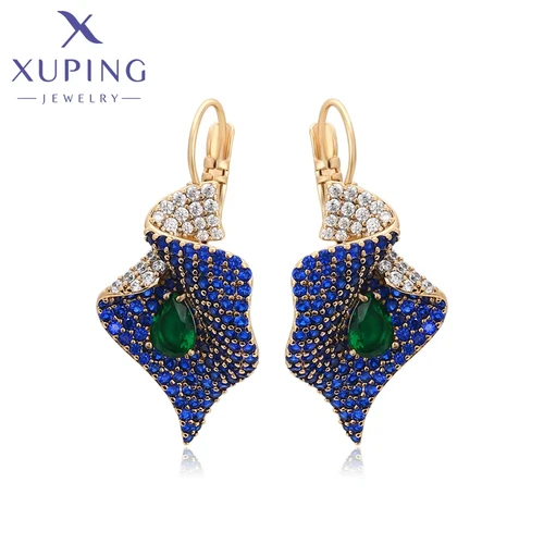 Xuping Jewelry New Arrival Gold Color Huggies Earrings for Women X000835797