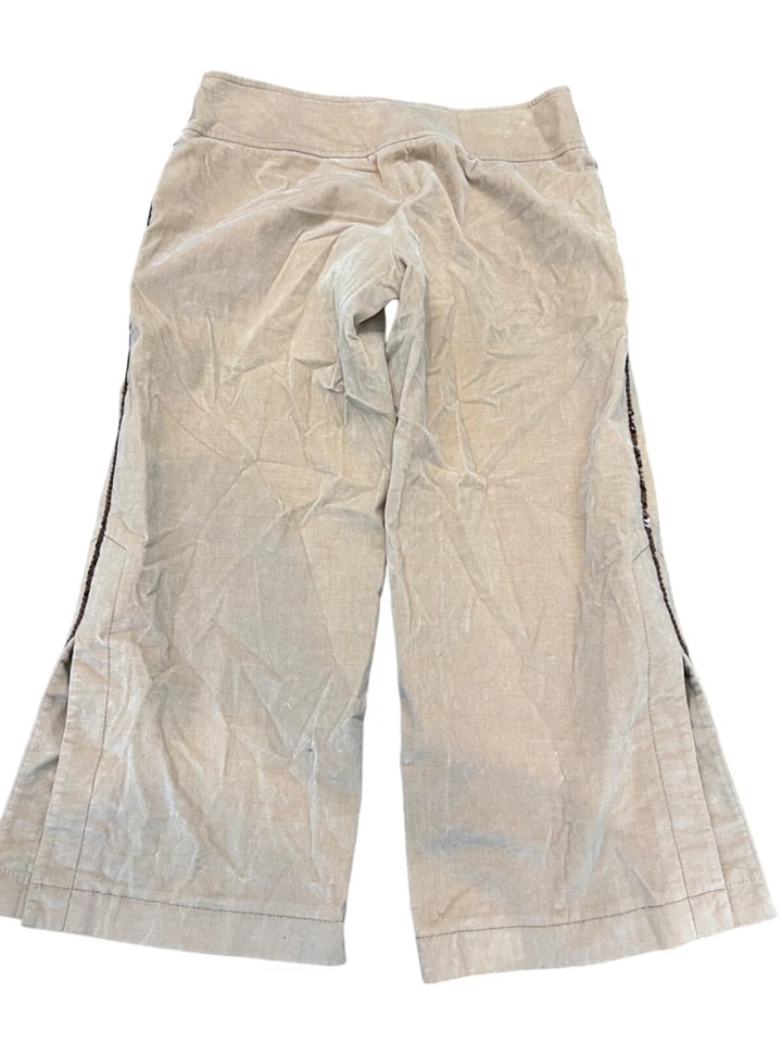 Vintage Y2K Bebe Womens Tan Corduroy Wide-Leg Pants Size 4 - Image 2 of 4