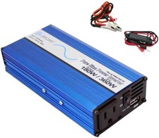 AIMS 180 Watt, 360 Watt Peak, Pure Sine DC to AC Power Inverter, USB Port