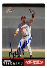 Jose Vizcaino autographed baseball card Houston Astros, FT 2002 Topps Total #447