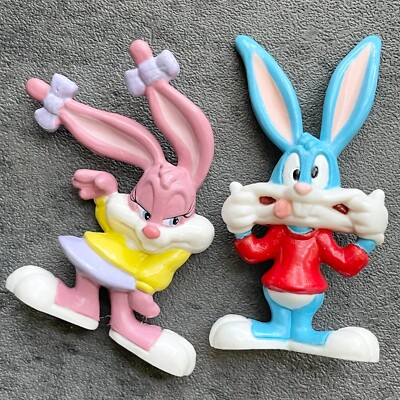 Warner Bros. 1991 Tiny Toons Babs Buster Bunny Figures Cake Toppers PVC Applause