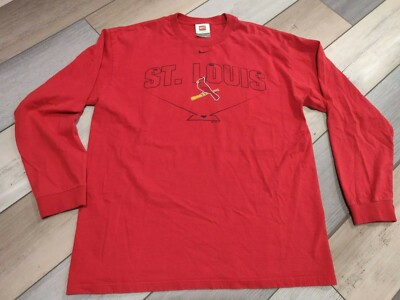 Vintage St Louis Cardinals MLB Baseball Busch Stadium Nike L/S Shirt - Men's L