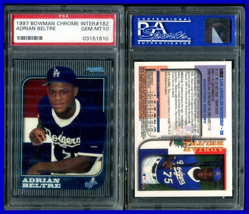 PSA 10 1997 Bowman Chrome International 182 Adrian Beltre RC Los Angeles Dodgers