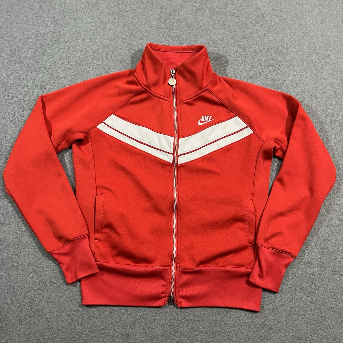 Vintage Nike Track Jacket Womens Large Red Full Zip Striker