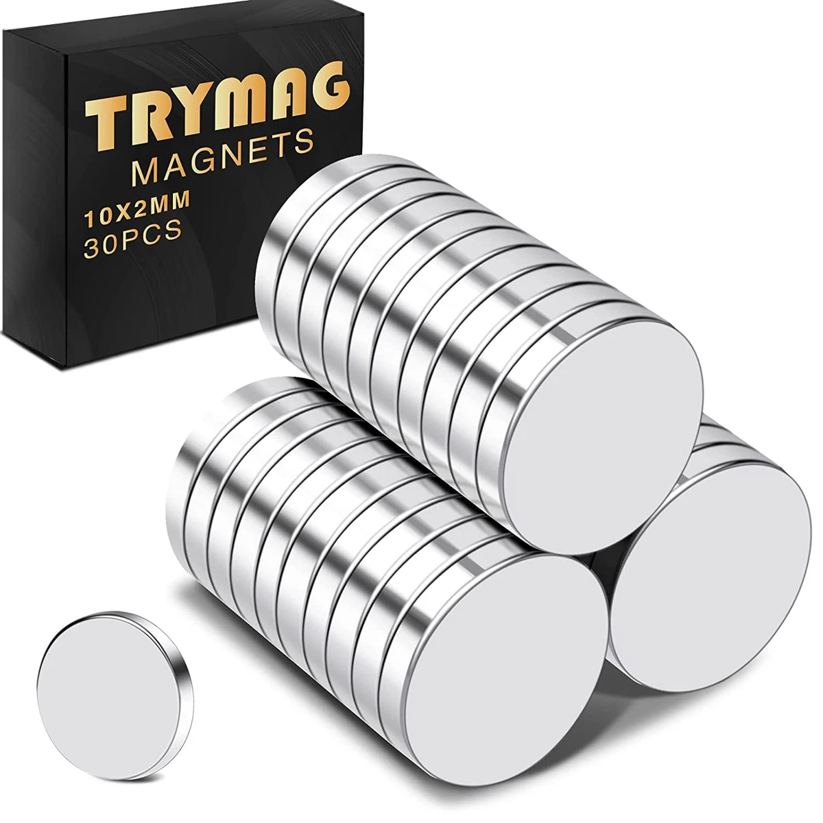 TRYMAG Small Magnets 30Pcs, Small round Refrigerator Magnets Tiny Rare  Earth Mag