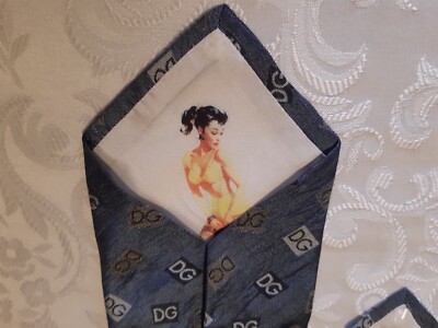Cravate Homme Dolce & Gabbana En Soie - Couleur Ciel - Vintage Occasion