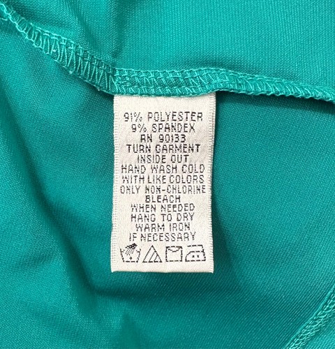 BOB MACKIE 3/4 TEAL GREEN TOP WITH SHEER ANIMAL PRINT VEST, SMALL - Picture 4 of 5