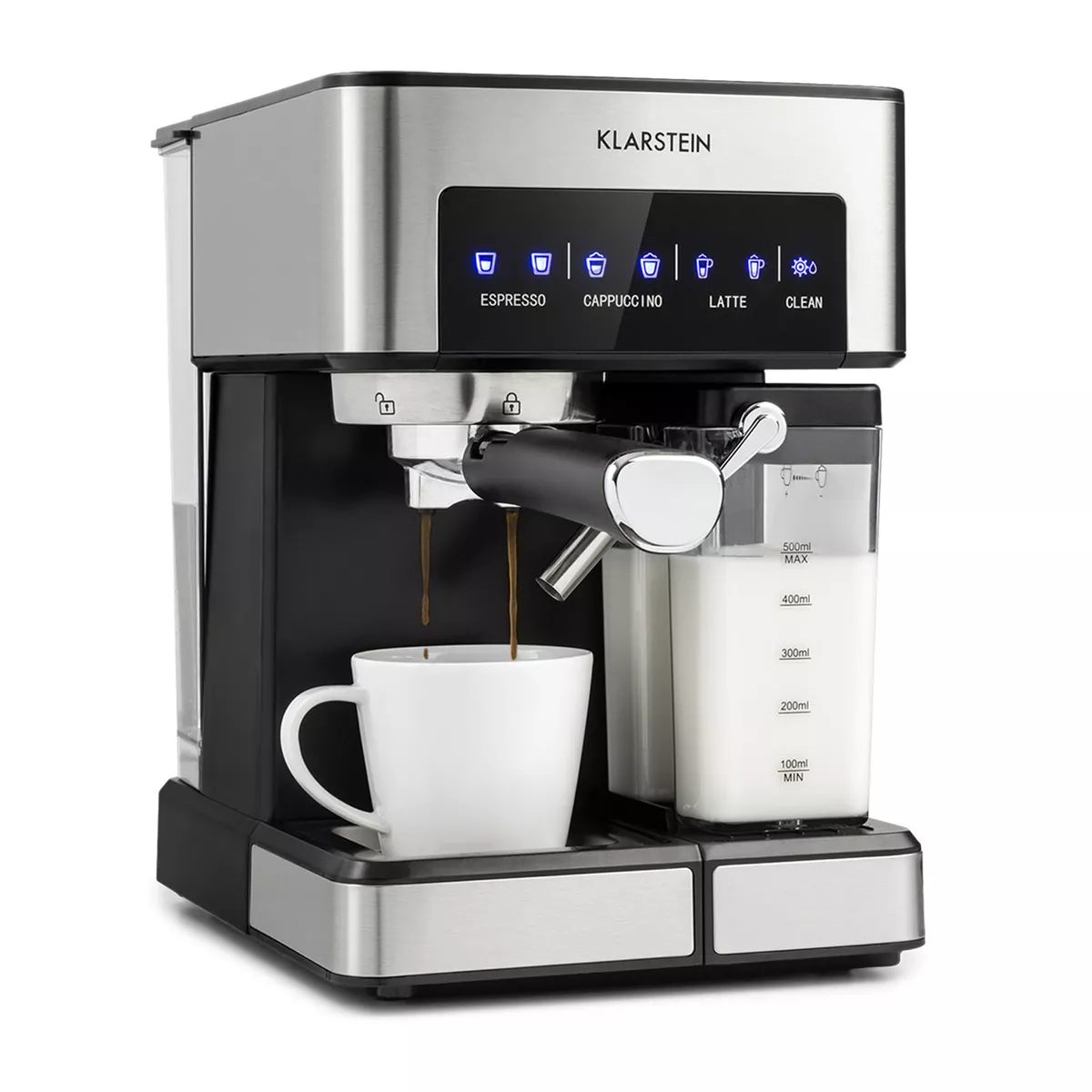 Espresso maker top with frother