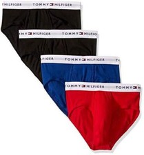 Tommy Hilfiger Four Pack Classic Cotton Briefs Underwear 4 Black Red Blue