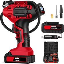 Portable Air Compressor, 20V Rechargeable Battery Powered 150PSI Handheld Pump