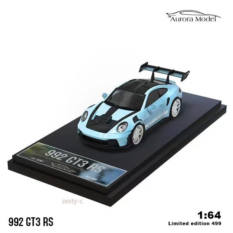 ポルシェ GT3 RS ミニカー アクアブルー 1/64 Aurora 1:64 Baby