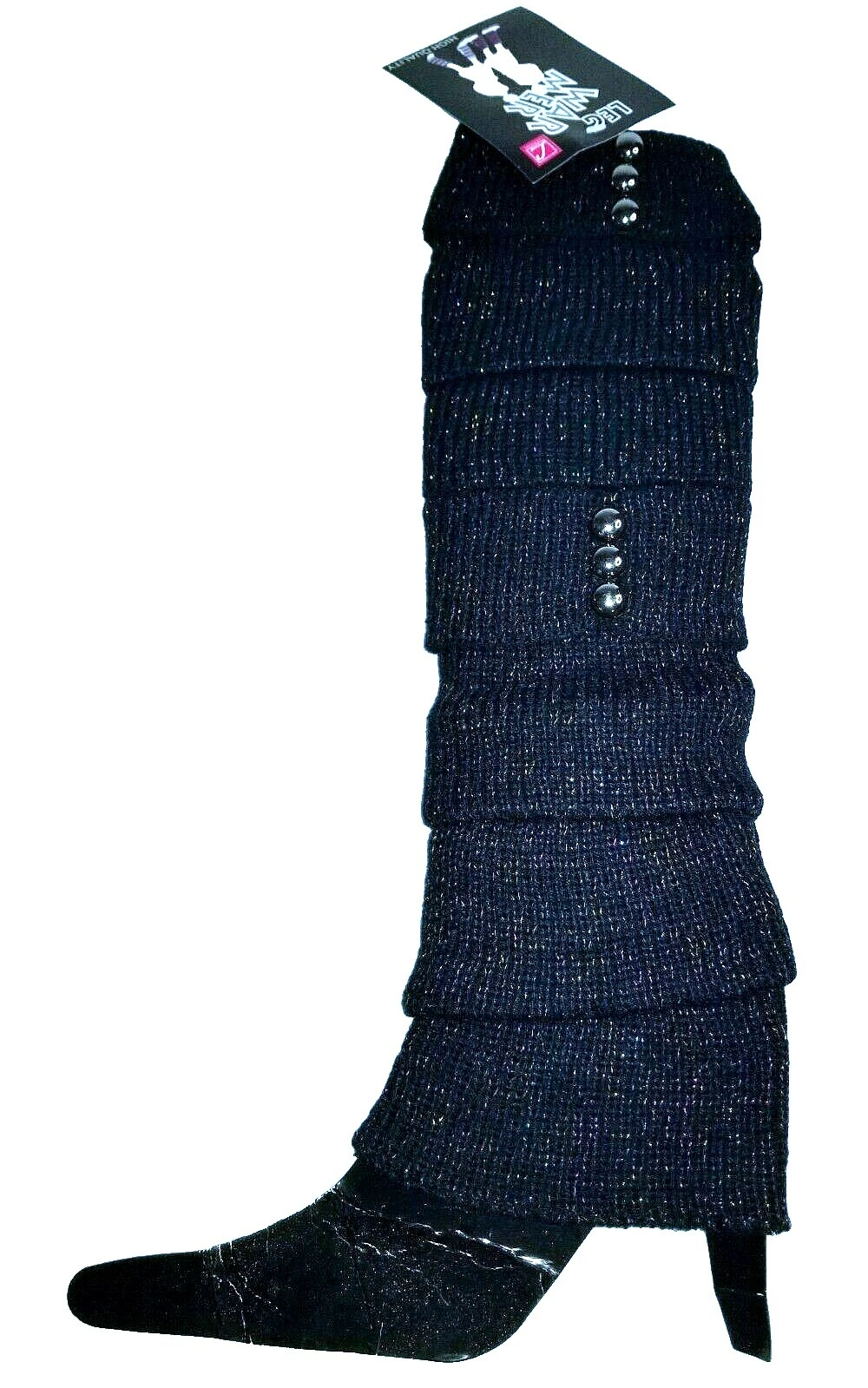 Acrylic Black Leg Warmers for Women