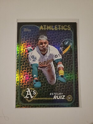 ESTEURY RUIZ 2024 Topps Series 1 21 Holiday Base Variation Oakland Athletics E5