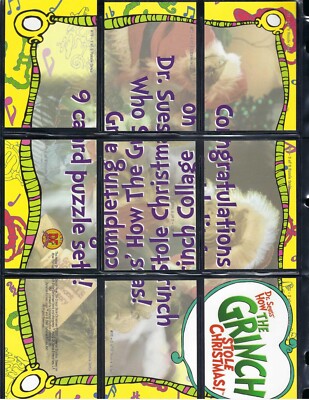 2000 How the Grinch Stole Christmas 9 of 9 Puzzle Cards #s 73 through 81