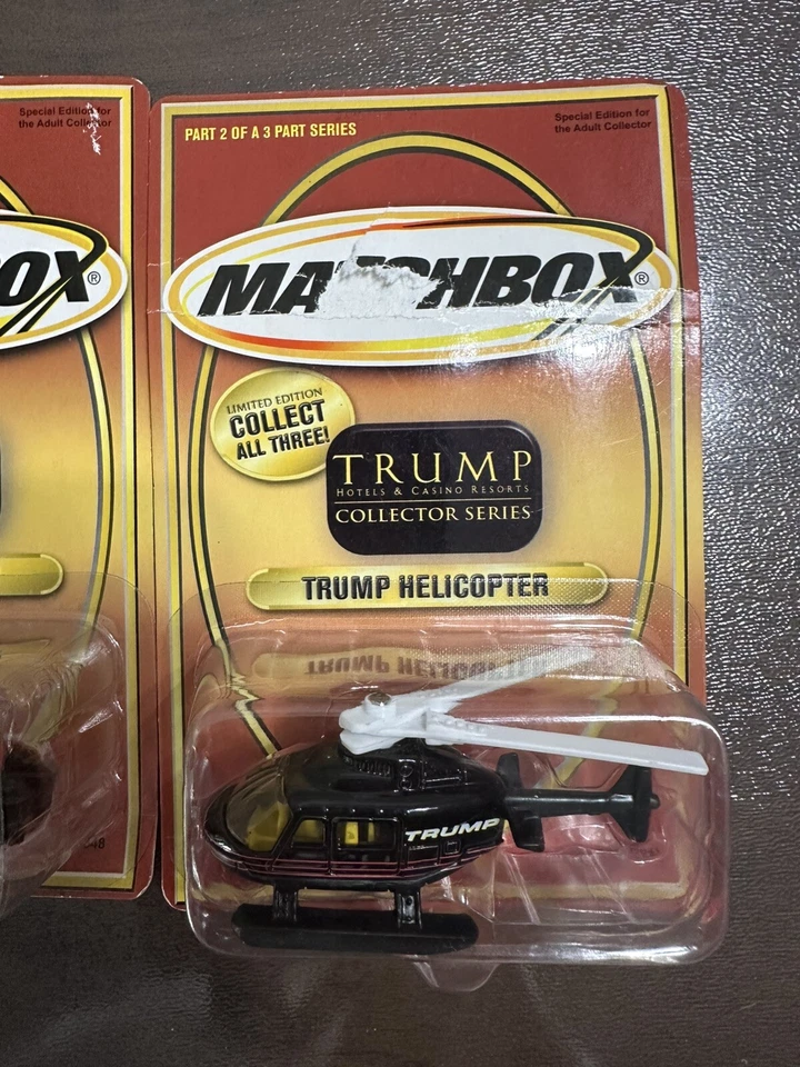 DONALD TRUMP MATCHBOX SET OF 2 HELICOPTER & SEA RACER - Image 3 of 4