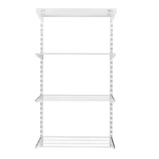 Flexx White Wire Shelf System - H1500mm - 4 Shelves