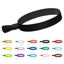 100 Pcs Cloth Wristbands, Disposable Wristbands for Events Black 