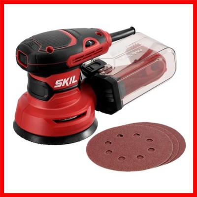 5-Inch Random Orbital Sander with Cyclonic Dust Control & 3 Sanding Sheets