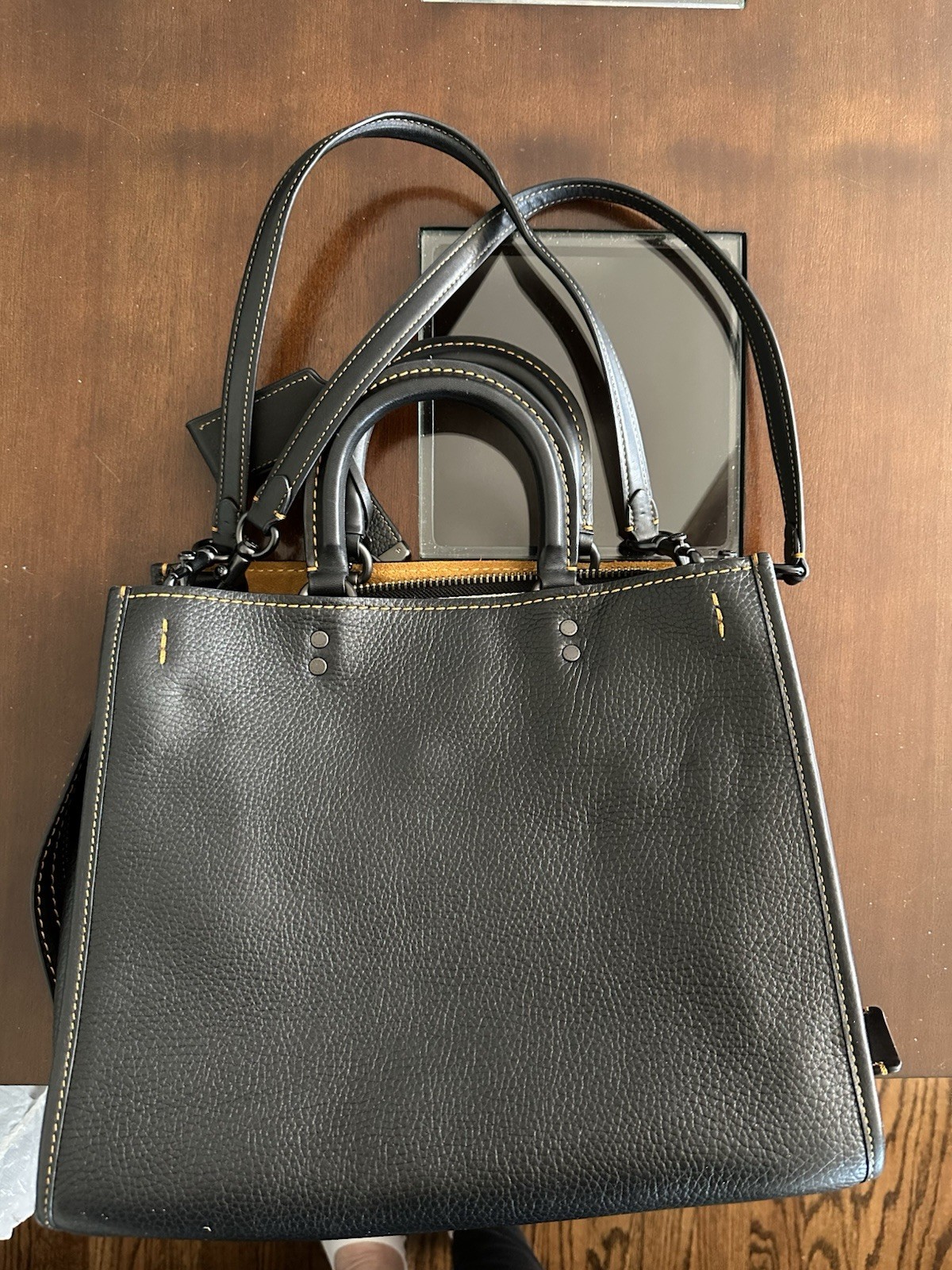 Coach Black Pebbled Patchwork Satchel Applique Ac… - image 4